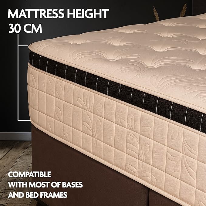 Easeliving Pocket Cool Gel Memory Foam  Mattress | Plush Hybrid Euro Top with Cooling Gel