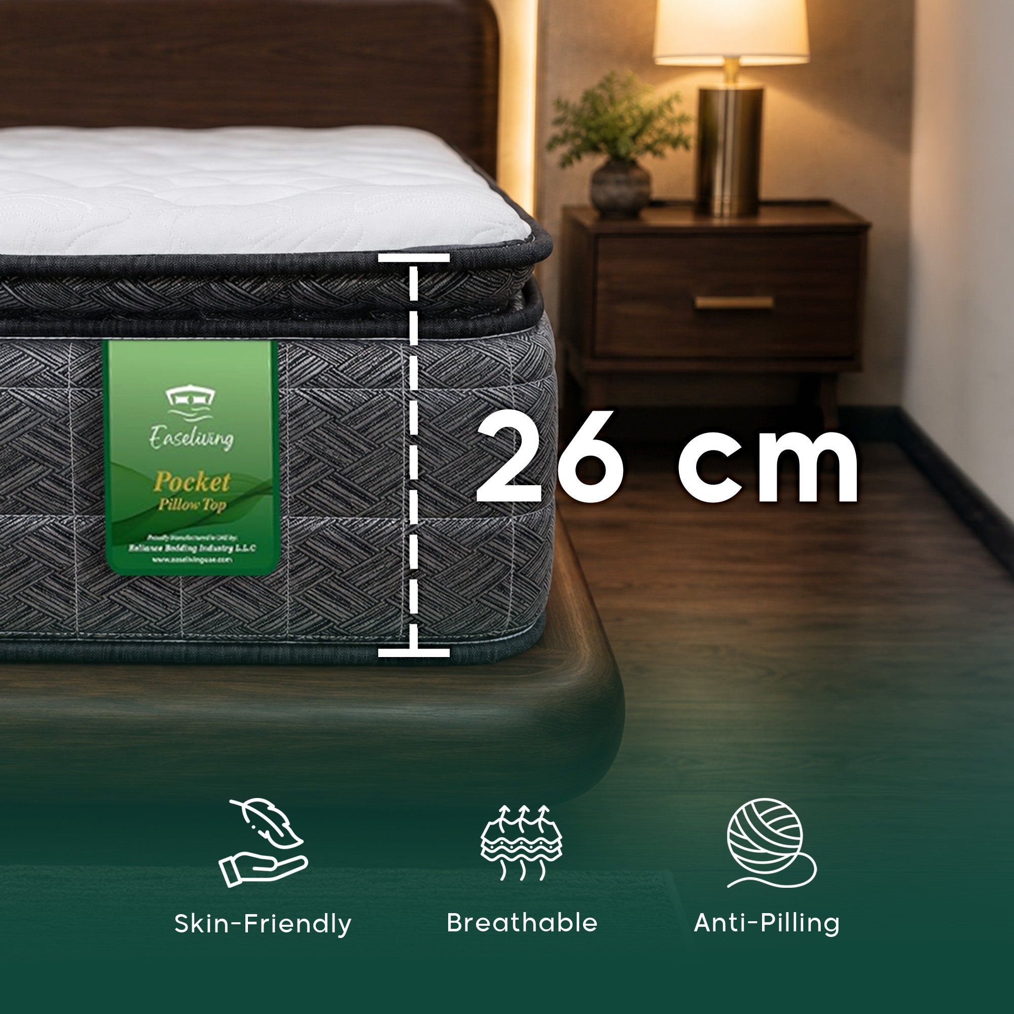 Pillow-Top Pocket Spring Mattress | Plush Comfort and Medium Support