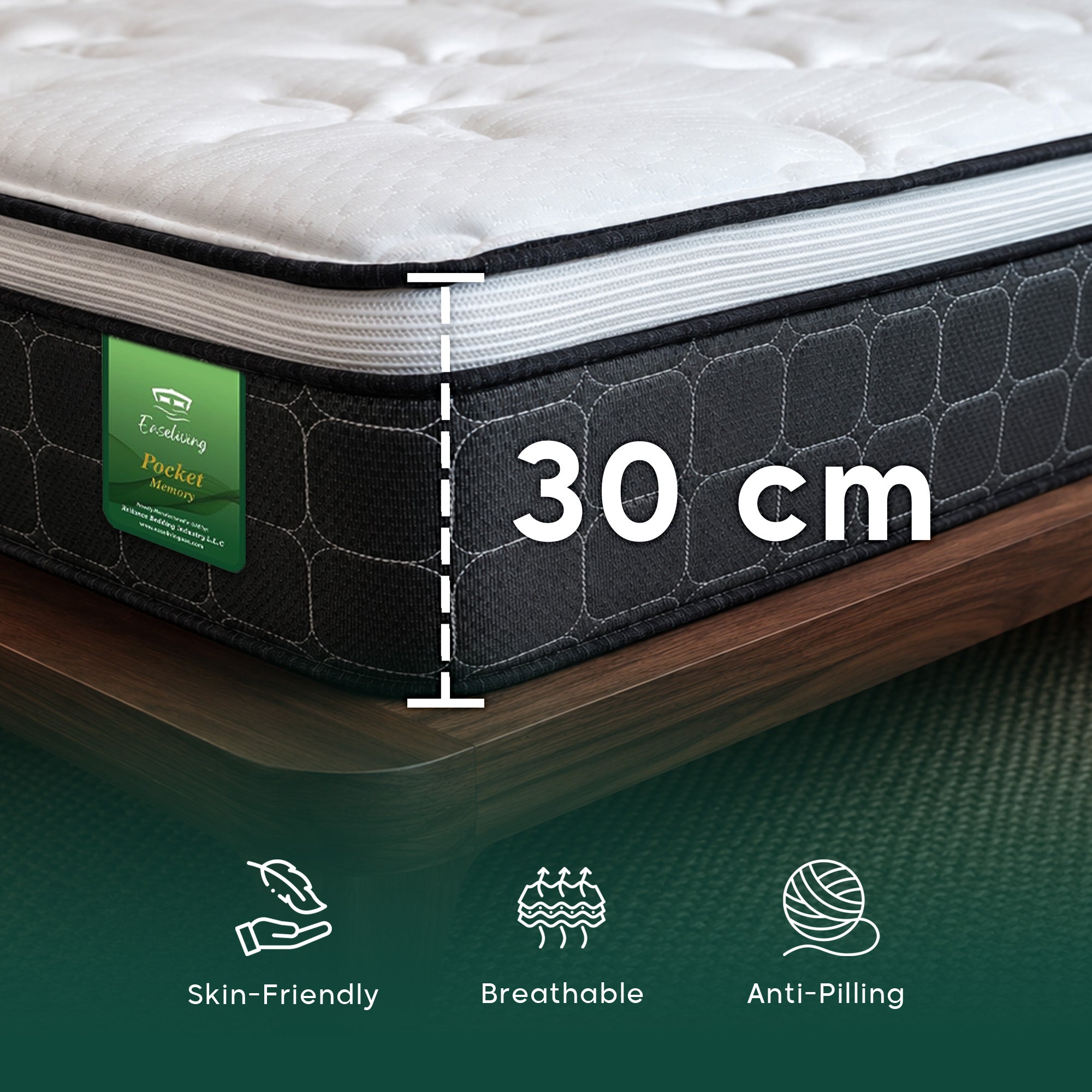 Pocket Spring Memory Foam Mattress |  Plush Comfort and Motion Isolation