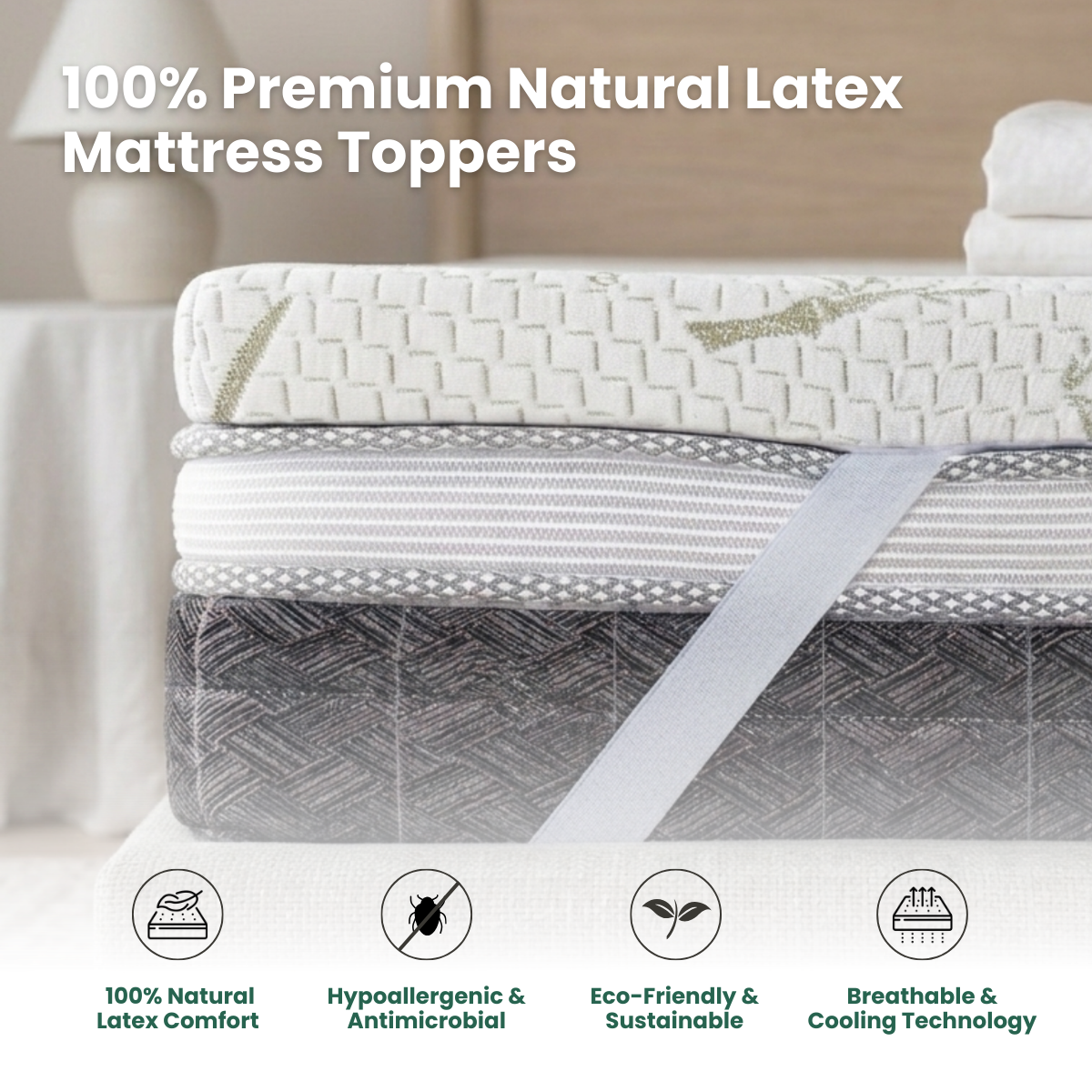 Natural Organic Latex Mattress Topper | Support & Comfort