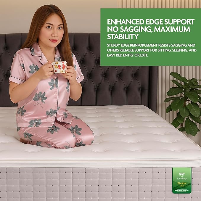 Pocket latex mattress model posing