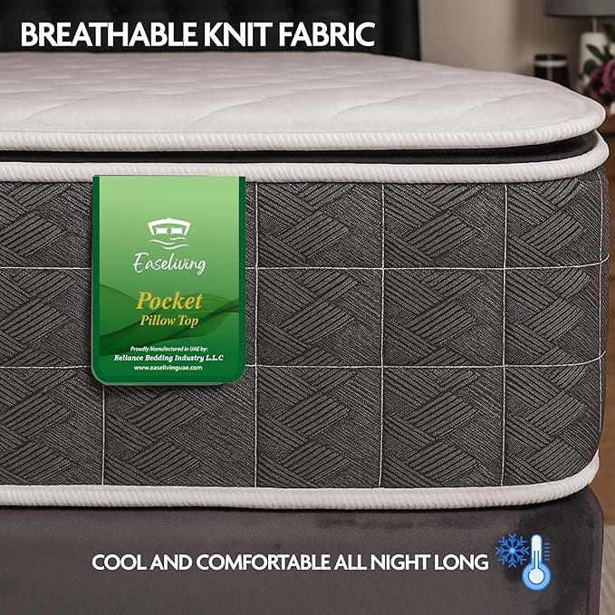 pocket spring pillow top front view image