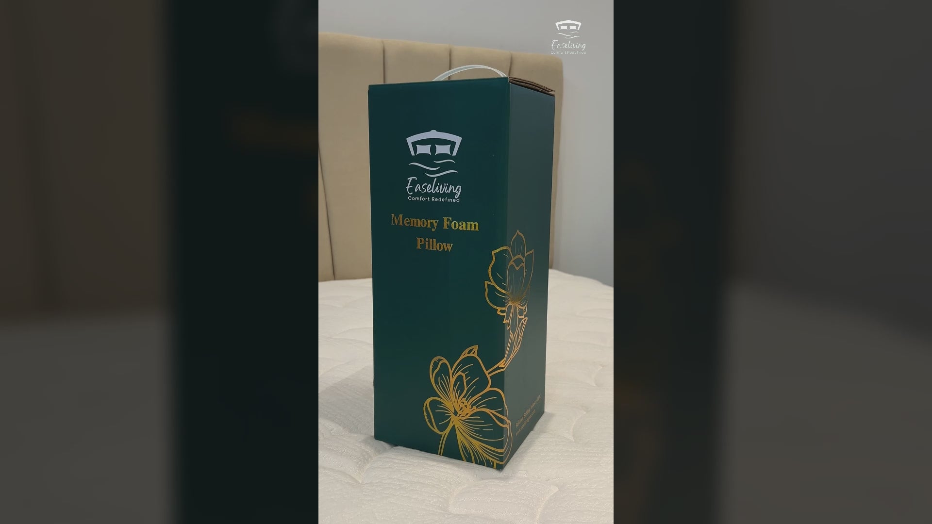 Load video: Dual Sense Memory Foam Pillow – Neck Protection &amp; Spinal Support